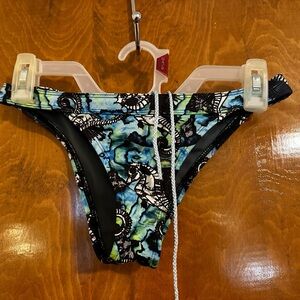 Jolyn Clothing Blue and Black Bikini Bottom